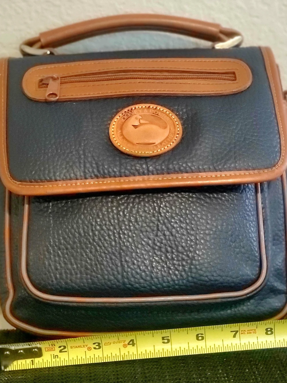 Classic Two-Tone NAVY and Tan Men’s Leather Crossbody Bag